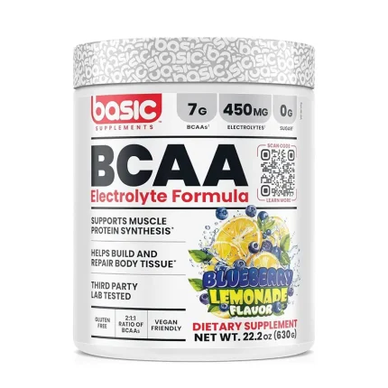 قوطی پودر بی سی ای ای و الکترولیت بیسیک ساپلیمنتس 315 گرم | Basic Supplements BCAA Electrolyte Formula