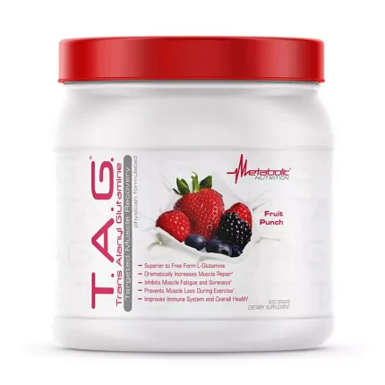 پودر گلوتامین تی ای جی متابولیک اورجینال (METABOLIC Glutamine T.A.G) 400 گرمی fruit punch