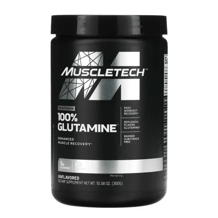 عکس قوطی پودرگلوتامین پلاتینیوم ماسل تک اورجینال (MuscleTech Platinum Glutamine) 300 گرمی