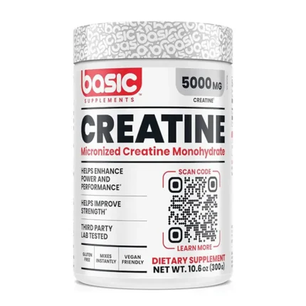 عکس قوطی پودر کراتین بیسیک ساپلمنتس اورجینال (Basic Supplements Creatine) 300 گرمی